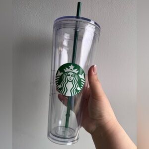 Starbucks Transparent Tumbler with Green Straw